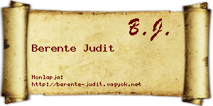 Berente Judit névjegykártya